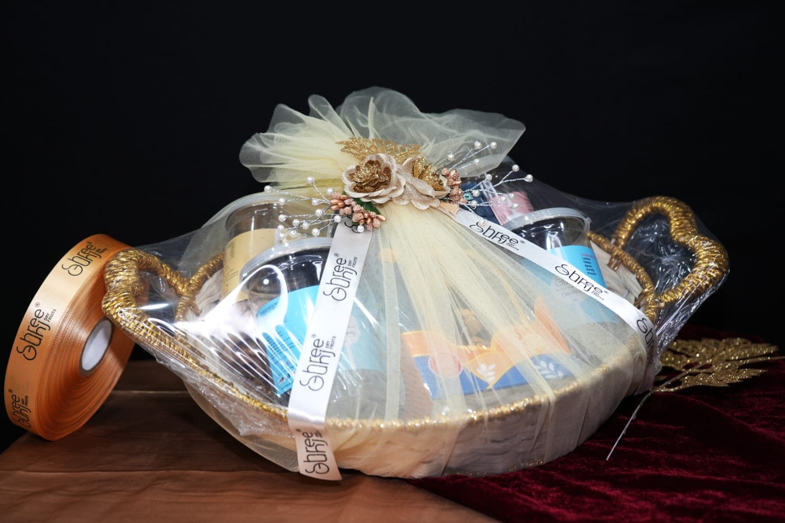 Premium box gift hamper with healthy snacks